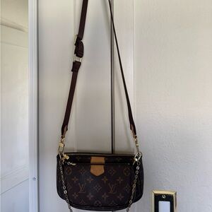 Crossbody Bag with Gold Accents